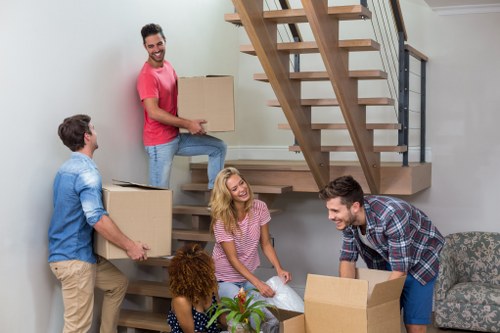 Customer moving items safely inside a storage facility