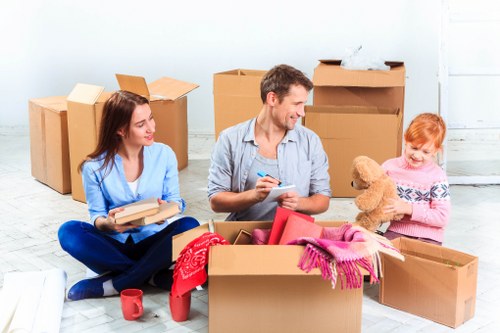 Seasonal household belongings neatly packed for storage