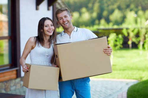 Careful packing materials for fragile items in a Dalston move