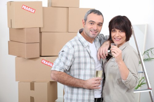 Moving boxes and furniture handled during flat removals in Dalston